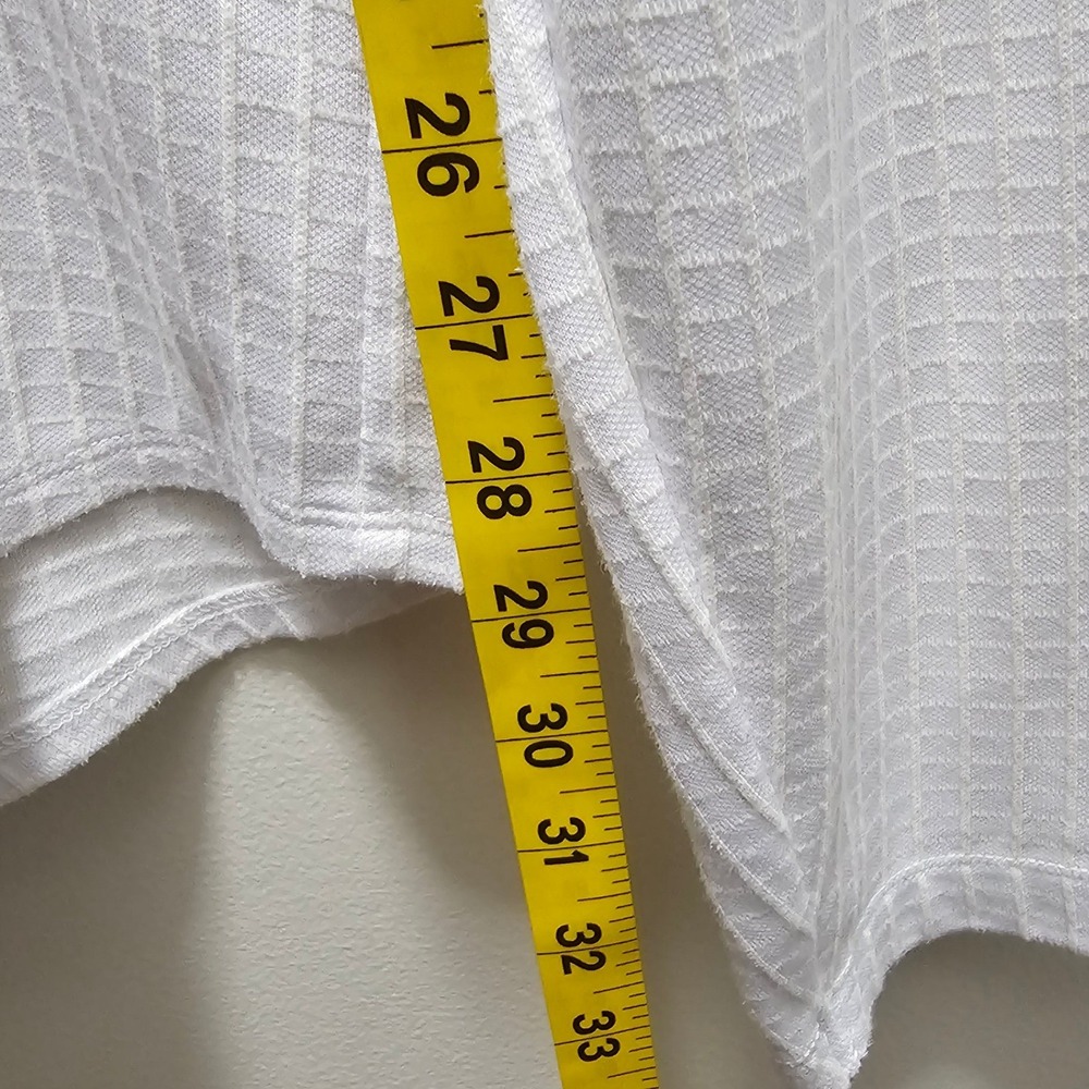 Kenneth Cole Reaction Mens White Waffle Knit Button Front Shirt XXL Long Sleeve - Picture 6 of 6